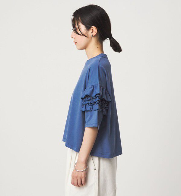 UNITED ARROWS green label relaxing「【WEB限定】＜at ease＞袖フリル  ショートスリーブ カットソー」|Tシャツ・カットソー|