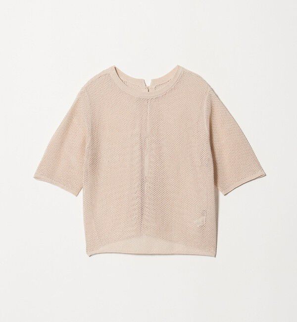 UNITED ARROWS green label relaxing「メッシュ クルーネック リボン ショートスリーブ ニット」|ニット・セーター|
