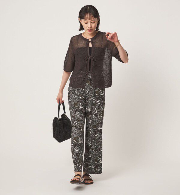 UNITED ARROWS green label relaxing「メッシュ クルーネック リボン ショートスリーブ ニット」|ニット・セーター|