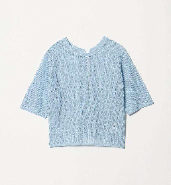 UNITED ARROWS green label relaxing「メッシュ クルーネック リボン ショートスリーブ ニット」|ニット・セーター|
