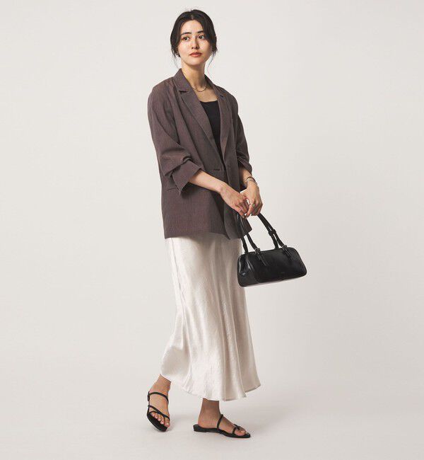 UNITED ARROWS green label relaxing「サテン ナロー スカート」|フレア|