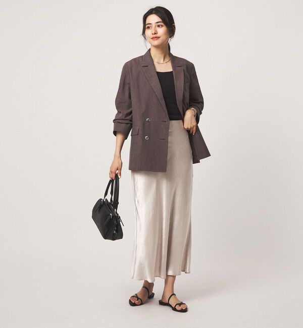 UNITED ARROWS green label relaxing「サテン ナロー スカート」|フレア|