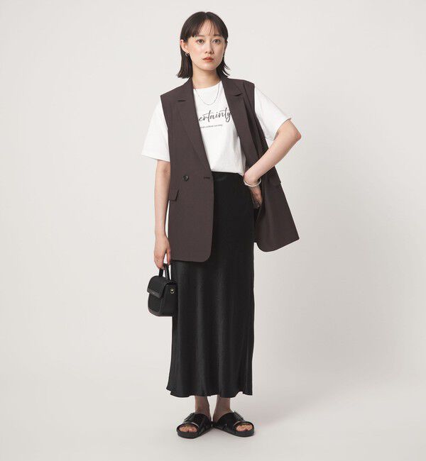 UNITED ARROWS green label relaxing「サテン ナロー スカート」|フレア|