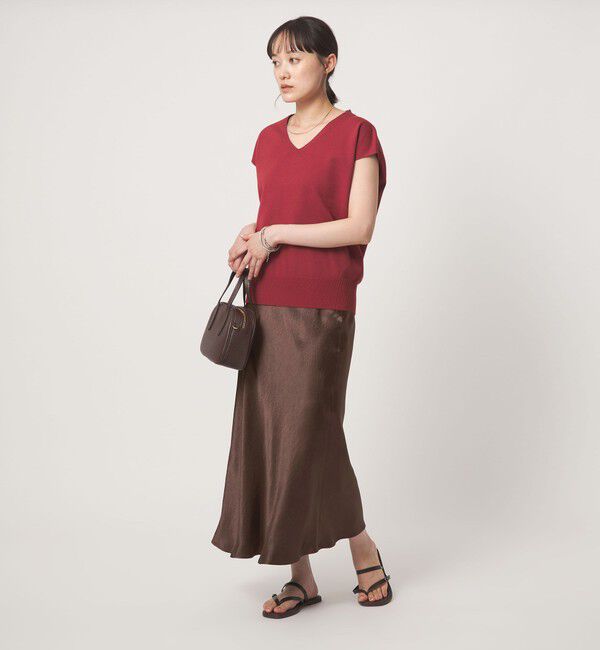 UNITED ARROWS green label relaxing「サテン ナロー スカート」|フレア|