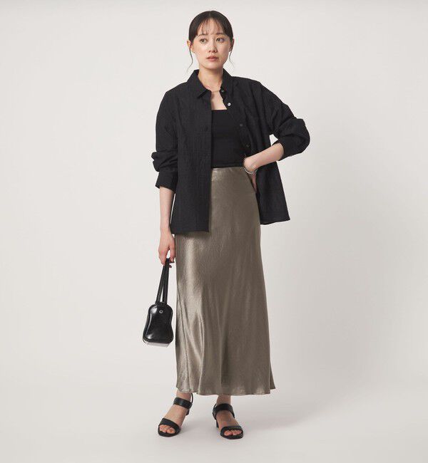 UNITED ARROWS green label relaxing「サテン ナロー スカート」|フレア|