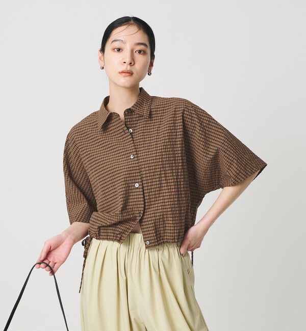 BEAUTY&YOUTH UNITED ARROWS「チェック ドローストリング シャツ ウォッシャブル」|シャツ・ブラウス|