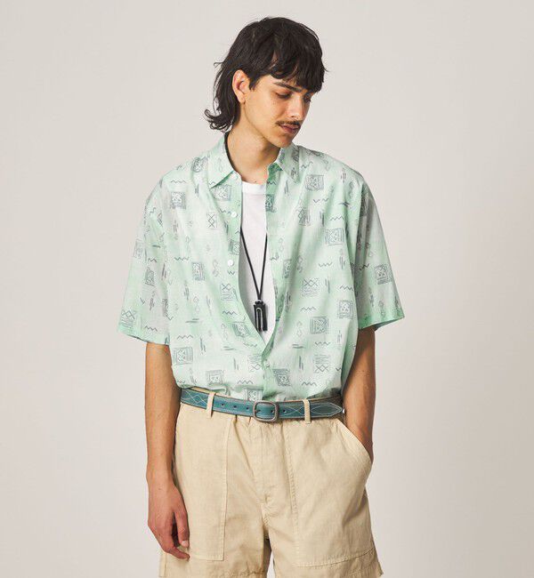 STEVEN ALAN「＜Steven Alan＞ プリント レギュラーカラー ショートスリーブ シャツ BOX」|シャツ・ブラウス|