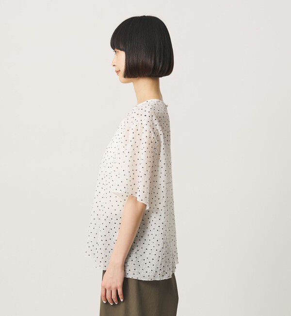 BEAUTY&YOUTH UNITED ARROWS「ドットシアー ショートスリーブ ブラウス ウォッシャブル」|シャツ・ブラウス|