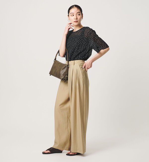 BEAUTY&YOUTH UNITED ARROWS「ドットシアー ショートスリーブ ブラウス ウォッシャブル」|シャツ・ブラウス|