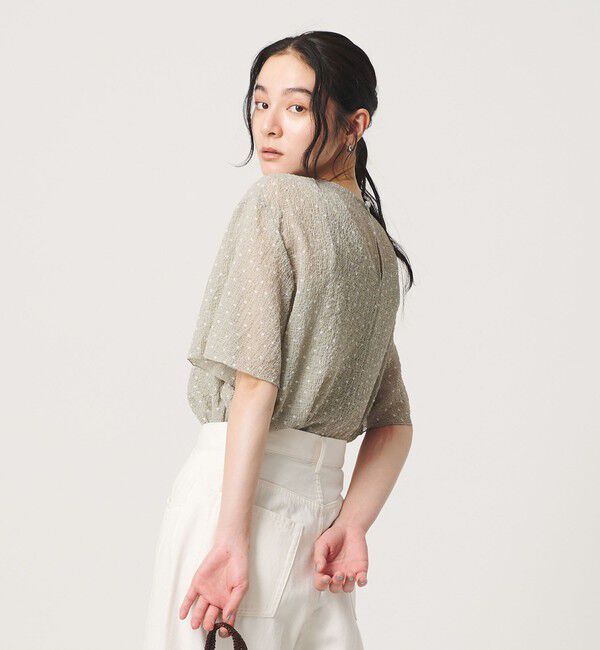 BEAUTY&YOUTH UNITED ARROWS「ドットシアー ショートスリーブ ブラウス ウォッシャブル」|シャツ・ブラウス|