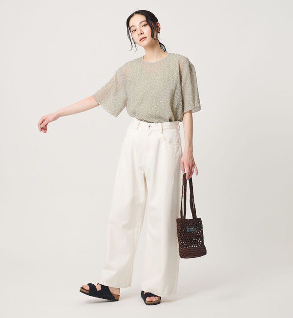 BEAUTY&YOUTH UNITED ARROWS「ドットシアー ショートスリーブ ブラウス ウォッシャブル」|シャツ・ブラウス|