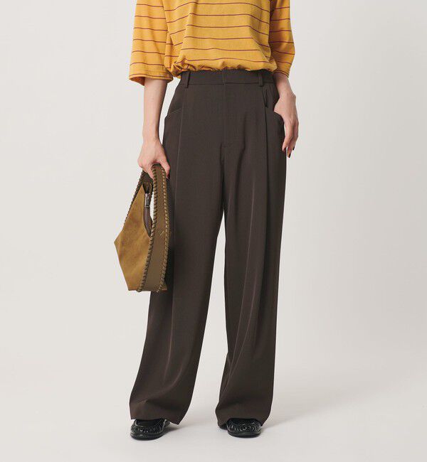 BEAUTY&YOUTH UNITED ARROWS「ポリエステルブレンド バックゴム ワイドパンツ ウォッシャブル 吸水速乾 防シワ」|その他|DK.BROWN