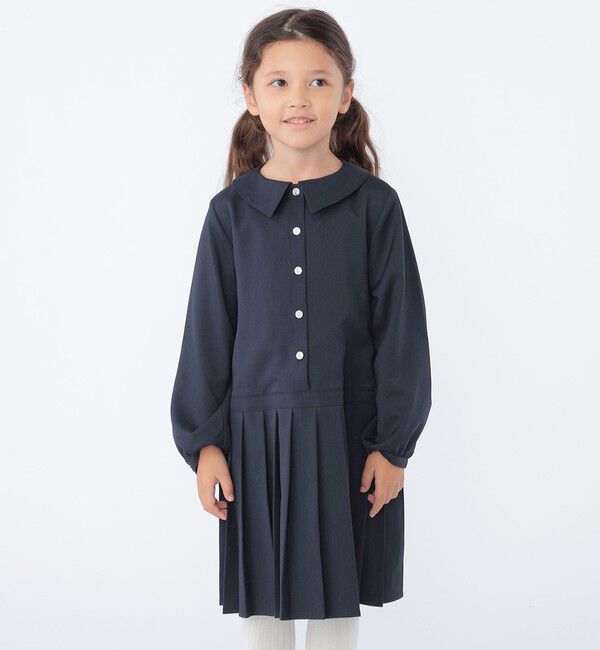 SHIPS KIDS「SHIPS KIDS:100～130cm / プリーツ 切替 ワンピース」|ワンピース|ネイビー