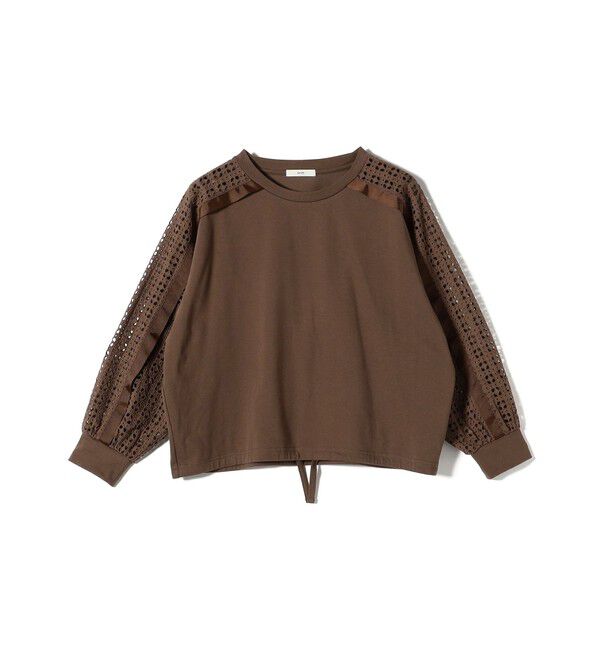 SHIPS for women「《追加予約》【WEB限定】〈手洗い可能〉レース コンビ カットソー」|Tシャツ・カットソー|