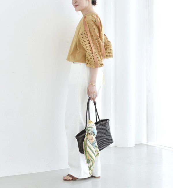 SHIPS for women「《追加予約》【WEB限定】〈手洗い可能〉レース コンビ カットソー」|Tシャツ・カットソー|