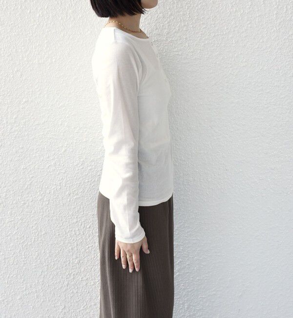 SHIPS Colors 「SHIPS Colors:〈手洗い可能〉シアー ドライタッチ ヘンリーネック TEE◇」|Tシャツ・カットソー|
