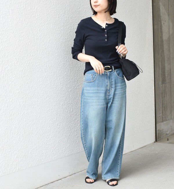 SHIPS Colors 「SHIPS Colors:〈手洗い可能〉シアー ドライタッチ ヘンリーネック TEE◇」|Tシャツ・カットソー|