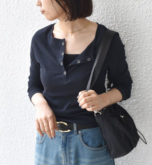 SHIPS Colors 「SHIPS Colors:〈手洗い可能〉シアー ドライタッチ ヘンリーネック TEE◇」|Tシャツ・カットソー|