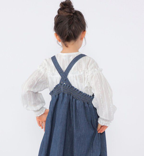 SHIPS KIDS「SHIPS KIDS:100～130cm / ギャザーフリル 刺繍 ブラウス」|シャツ・ブラウス|