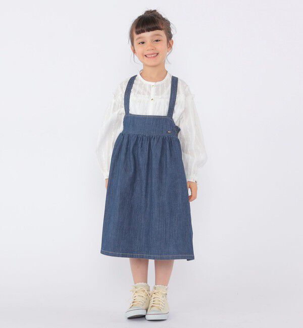 SHIPS KIDS「SHIPS KIDS:100～130cm / ギャザーフリル 刺繍 ブラウス」|シャツ・ブラウス|