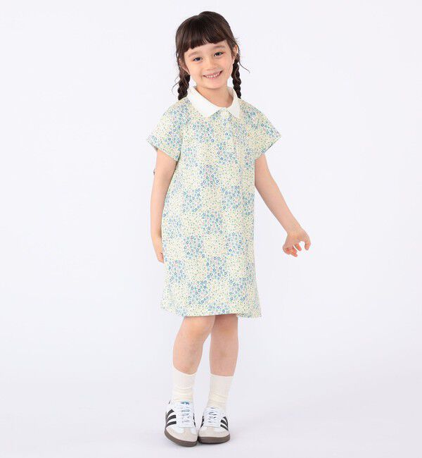 SHIPS KIDS「SHIPS KIDS:100～130cm / フラワー ポロシャツ ワンピース」|ワンピース|
