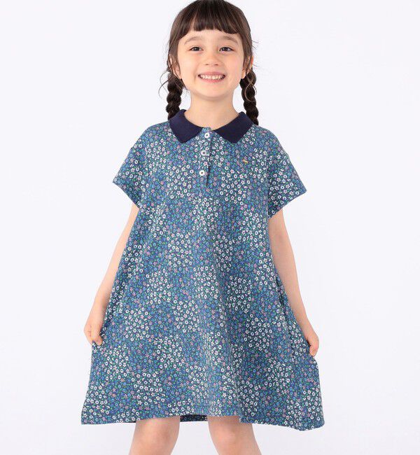 SHIPS KIDS「SHIPS KIDS:100～130cm / フラワー ポロシャツ ワンピース」|ワンピース|