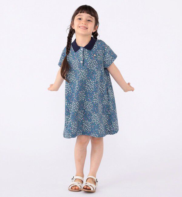 SHIPS KIDS「SHIPS KIDS:100～130cm / フラワー ポロシャツ ワンピース」|ワンピース|