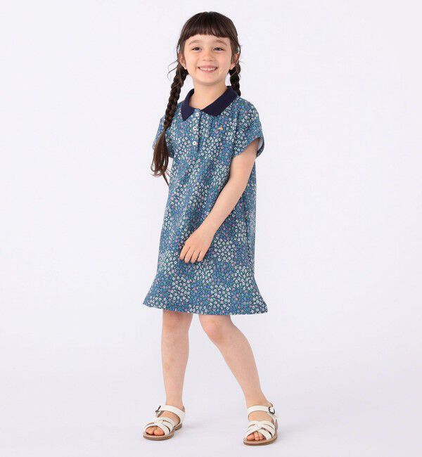 SHIPS KIDS「SHIPS KIDS:100～130cm / フラワー ポロシャツ ワンピース」|ワンピース|