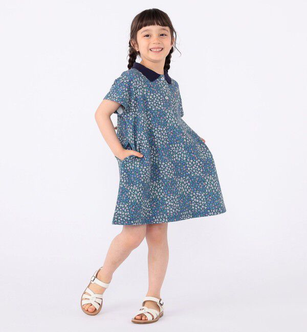 SHIPS KIDS「SHIPS KIDS:100～130cm / フラワー ポロシャツ ワンピース」|ワンピース|