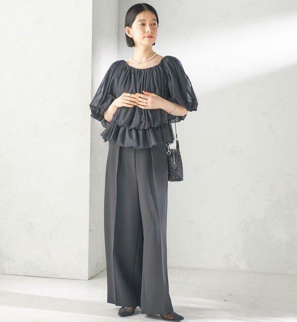 SHIPS for women「troisiemeCHACO:〈手洗い可能〉チュール ブラウス」|シャツ・ブラウス|