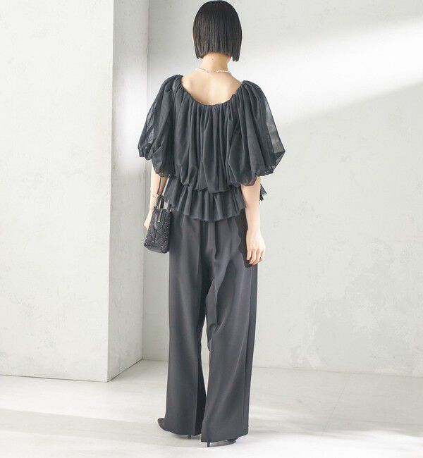 SHIPS for women「troisiemeCHACO:〈手洗い可能〉チュール ブラウス」|シャツ・ブラウス|
