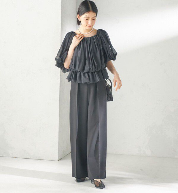 SHIPS for women「troisiemeCHACO:〈手洗い可能〉チュール ブラウス」|シャツ・ブラウス|