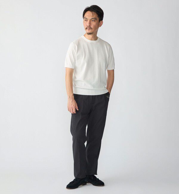 SHIPS「SHIPS:〈接触冷感〉 ICE COTTON クルーネック ショート スリーブ ニット Tシャツ」|ニット・セーター|