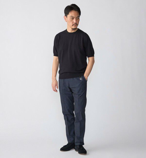 SHIPS「SHIPS:〈接触冷感〉 ICE COTTON クルーネック ショート スリーブ ニット Tシャツ」|ニット・セーター|