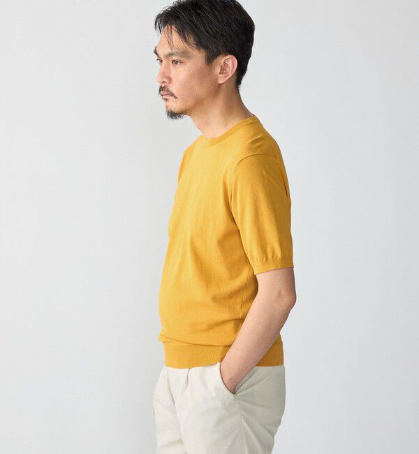 SHIPS「SHIPS:〈接触冷感〉 ICE COTTON クルーネック ショート スリーブ ニット Tシャツ」|ニット・セーター|