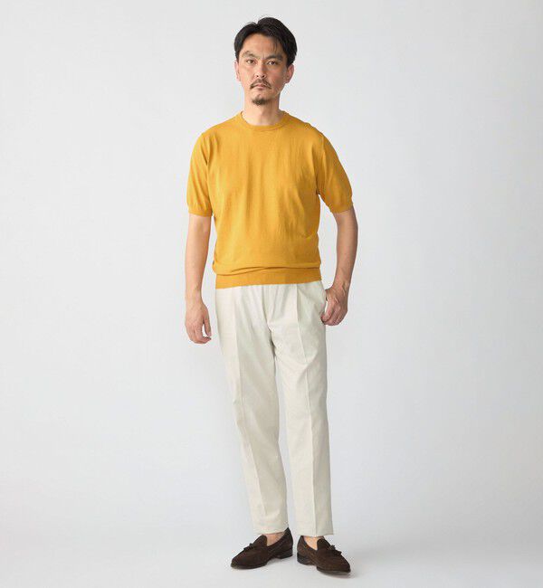 SHIPS「SHIPS:〈接触冷感〉 ICE COTTON クルーネック ショート スリーブ ニット Tシャツ」|ニット・セーター|