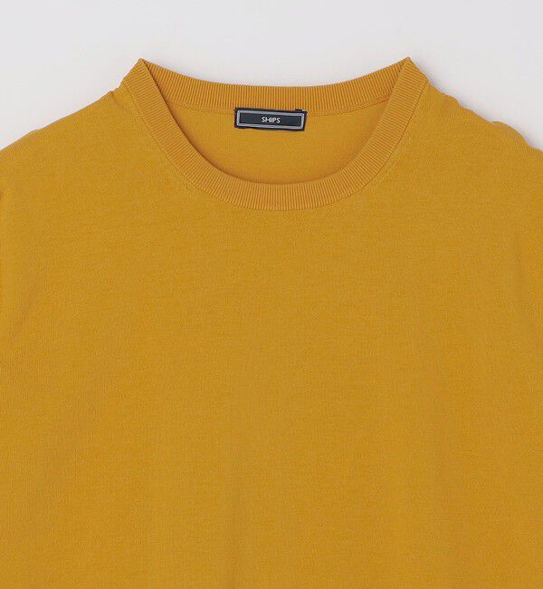 SHIPS「SHIPS:〈接触冷感〉 ICE COTTON クルーネック ショート スリーブ ニット Tシャツ」|ニット・セーター|