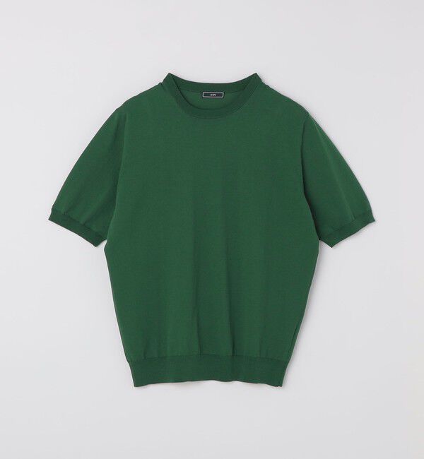SHIPS「SHIPS:〈接触冷感〉 ICE COTTON クルーネック ショート スリーブ ニット Tシャツ」|ニット・セーター|