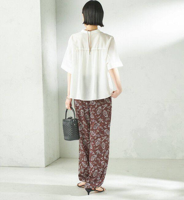 SHIPS for women「【実力派ベーシック】〈接触冷感/洗濯機可能〉SUUSUU バンドカラー 半袖 シャツ」|シャツ・ブラウス|