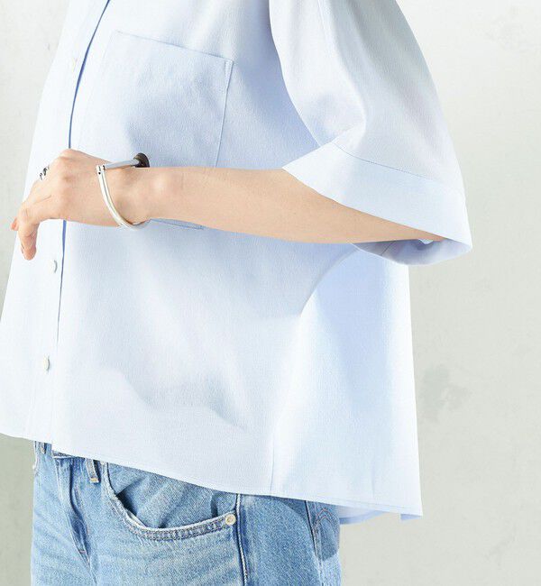 SHIPS for women「【実力派ベーシック】〈接触冷感/洗濯機可能〉SUUSUU バンドカラー 半袖 シャツ」|シャツ・ブラウス|
