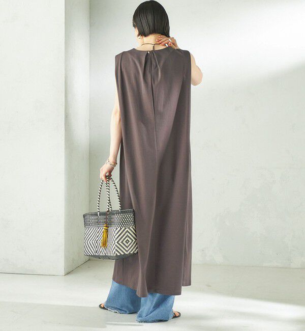 SHIPS for women「〈接触冷感/吸水速乾/洗濯機可能〉ハイゲージ ポンチ ノースリーブ ワンピース」|ワンピース|