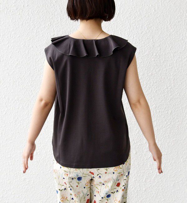 SHIPS for women「【WEB限定】〈接触冷感/吸水速乾/洗濯機可能〉ハイゲージ ポンチ フリル カットソー」|Tシャツ・カットソー|