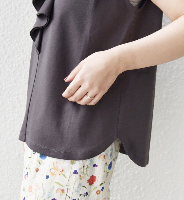 SHIPS for women「【WEB限定】〈接触冷感/吸水速乾/洗濯機可能〉ハイゲージ ポンチ フリル カットソー」|Tシャツ・カットソー|
