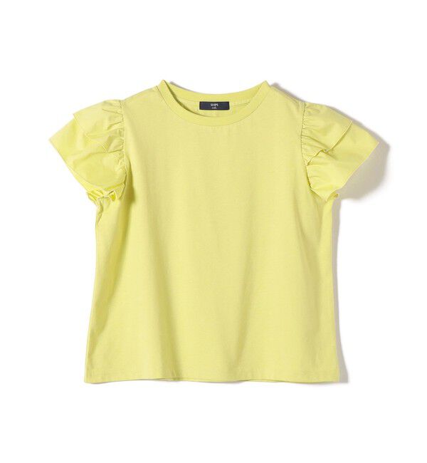 SHIPS Colors 「【WEB限定】SHIPS Colors:〈手洗い可能〉異素材 フリルスリーブ カットソー◇」|Tシャツ・カットソー|