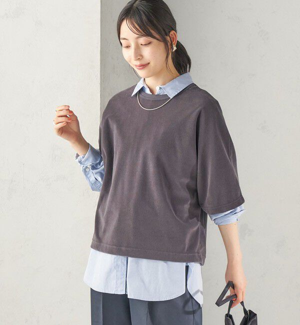 SHIPS for women「【実力派ベーシック】〈接触冷感/UVカット〉マイクロ パイル ドルマンスリーブ プルオーバー」|Tシャツ・カットソー|