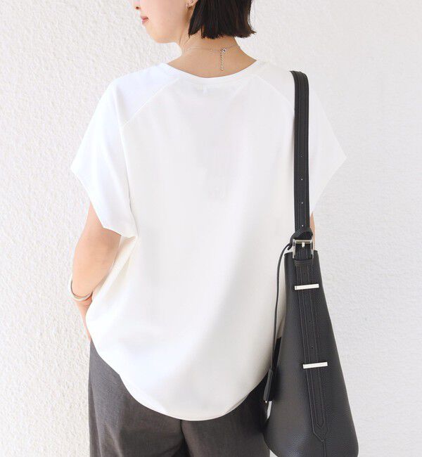 SHIPS for women「〈接触冷感/UVカット/吸水速乾〉ジョーゼット サイド タック フォルム スリーブ プルオーバー」|Tシャツ・カットソー|