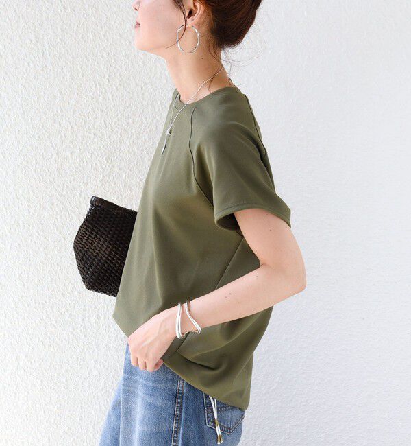 SHIPS for women「〈接触冷感/UVカット/吸水速乾〉ジョーゼット サイド タック フォルム スリーブ プルオーバー」|Tシャツ・カットソー|