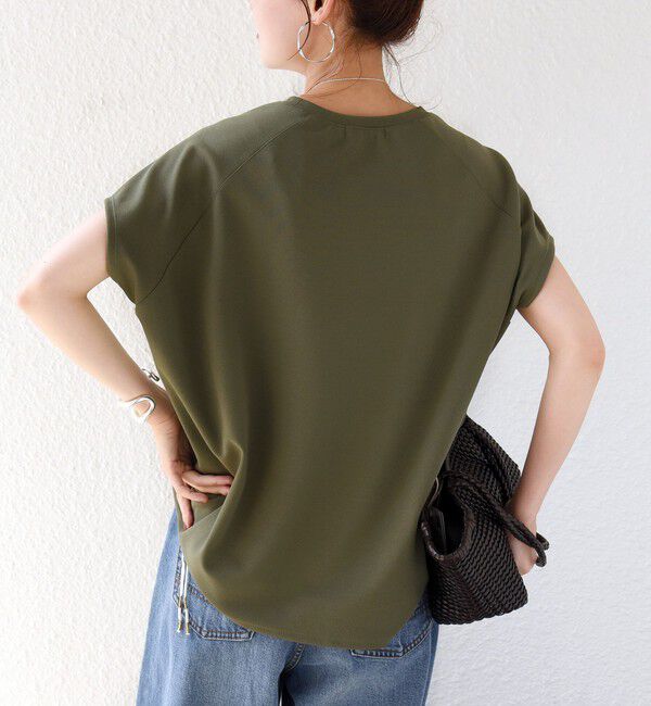 SHIPS for women「〈接触冷感/UVカット/吸水速乾〉ジョーゼット サイド タック フォルム スリーブ プルオーバー」|Tシャツ・カットソー|