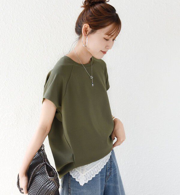 SHIPS for women「〈接触冷感/UVカット/吸水速乾〉ジョーゼット サイド タック フォルム スリーブ プルオーバー」|Tシャツ・カットソー|