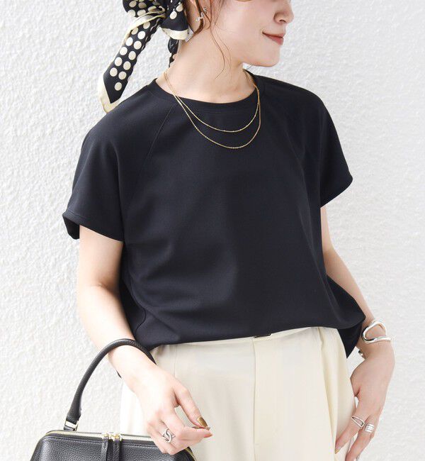 SHIPS for women「〈接触冷感/UVカット/吸水速乾〉ジョーゼット サイド タック フォルム スリーブ プルオーバー」|Tシャツ・カットソー|